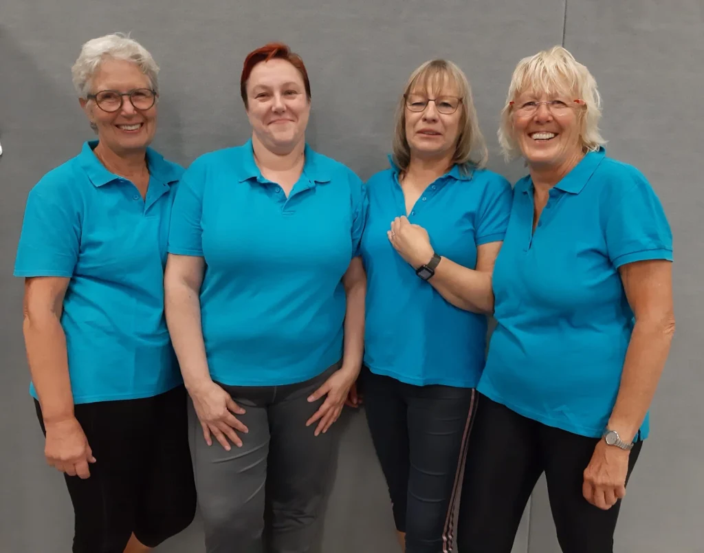 Leitungsteam der Abt. Gymnastik: von links: Karin Hollemann, Nicole Wothly, Dagmar Ludwig, Annegret Böhme